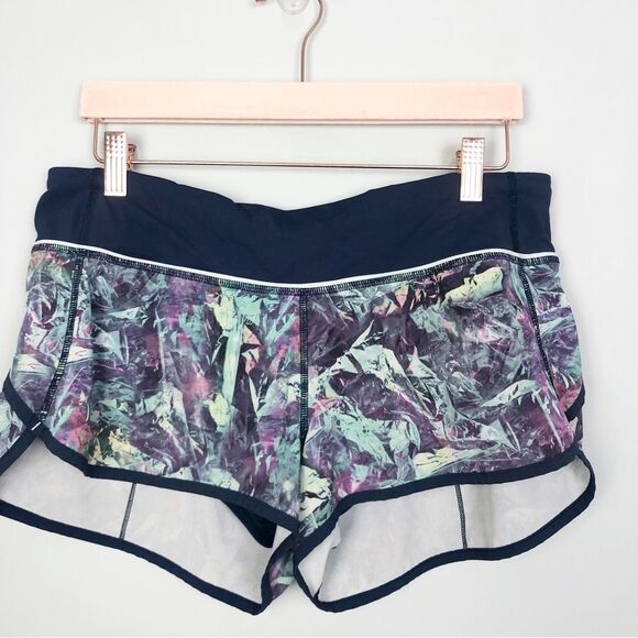 LULULEMON | RARE!! Run: Speed Shorts Iridescent Multi/Deep Navy Women’s Size 8 - Picture 3 of 13